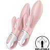 Satisfyer Air Pump Bunny 3 rosa en dos niveles de inflado
