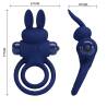 Pretty love - darey doble anillo vibrador rabbit azul - 6