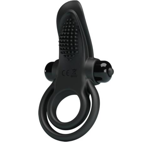 Pretty love - doble anillo vibrador + estimulador clítoris 10 vibraciones negro - 1