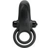 Pretty love - doble anillo vibrador + estimulador clítoris 10 vibraciones negro - 3