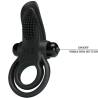 Pretty love - doble anillo vibrador + estimulador clítoris 10 vibraciones negro - 4
