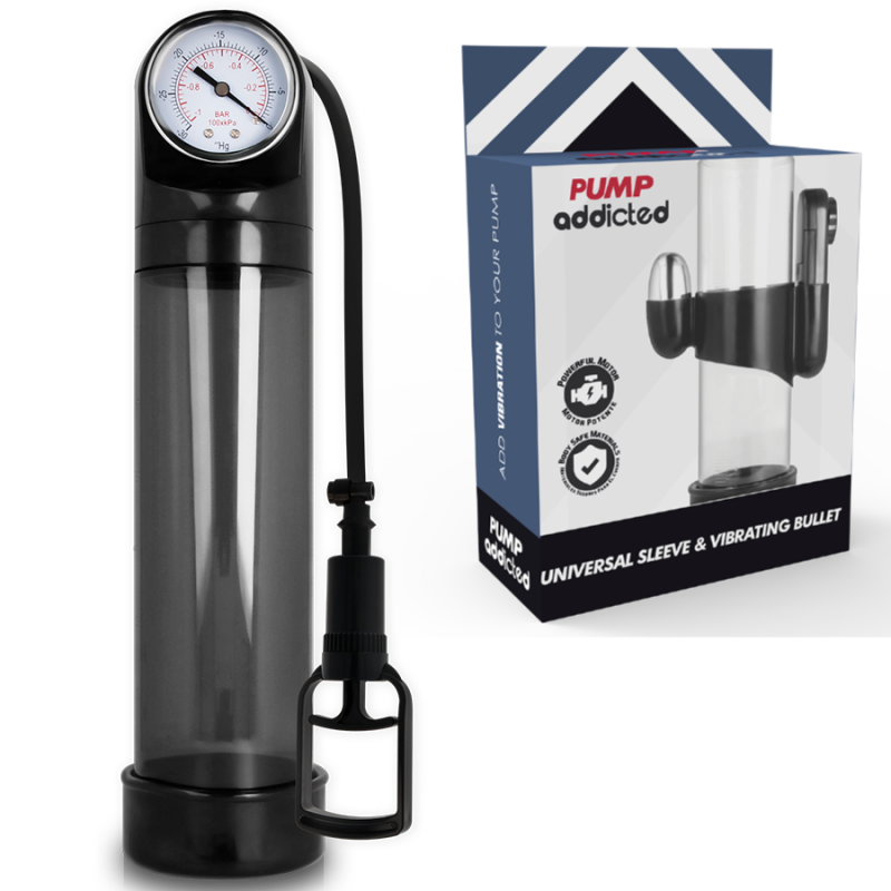Pump addicted bomba erección rx9 negro con vibrador Pump addicted bomba erección rx9 negro con vibrador