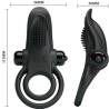 Pretty love - doble anillo vibrador + estimulador clítoris 10 vibraciones negro - 5