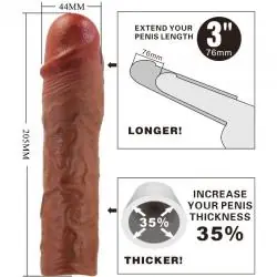 Pretty love - stevenson funda pene con extensión de 7.6 cm mulato