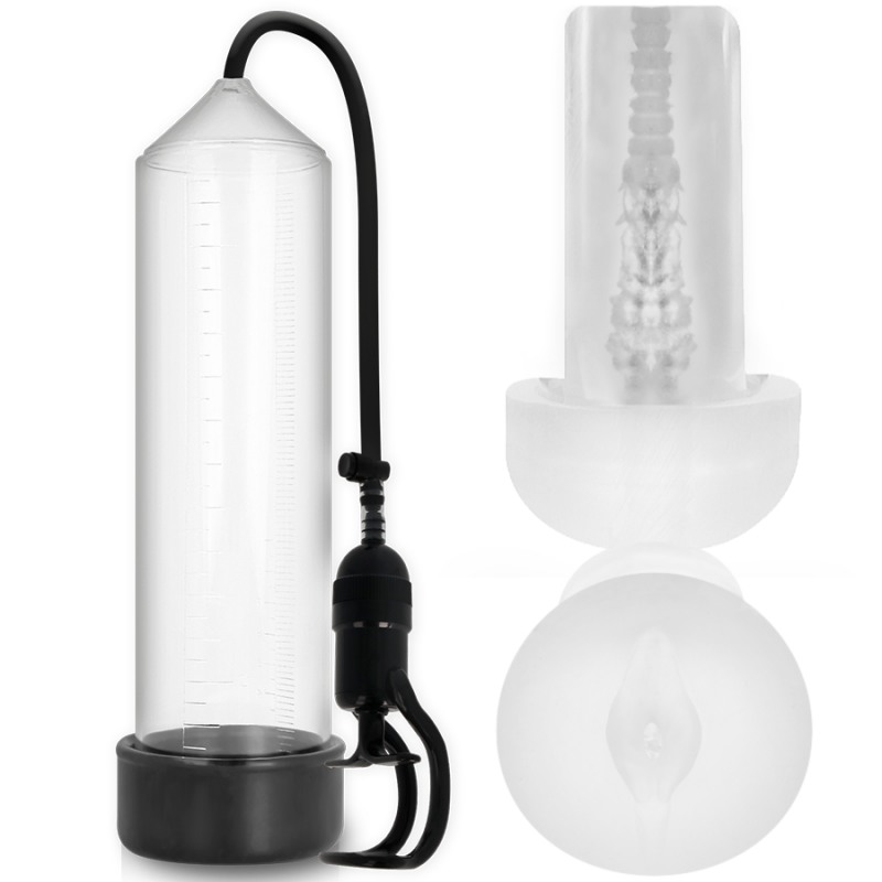 Pump addicted bomba erección rx5 transparente con masturbador Pump addicted bomba erección rx5 transparente con masturbador