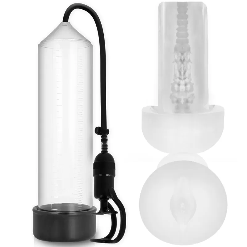 Pump addicted bomba erección rx5 transparente con masturbador