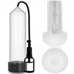 Pump addicted bomba erección rx7 transparente con masturbador