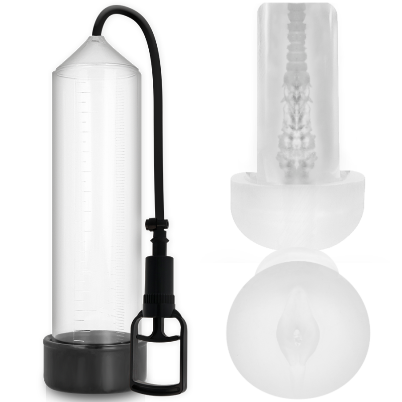 Pump addicted bomba erección rx7 transparente con masturbador Pump addicted bomba erección rx7 transparente con masturbador