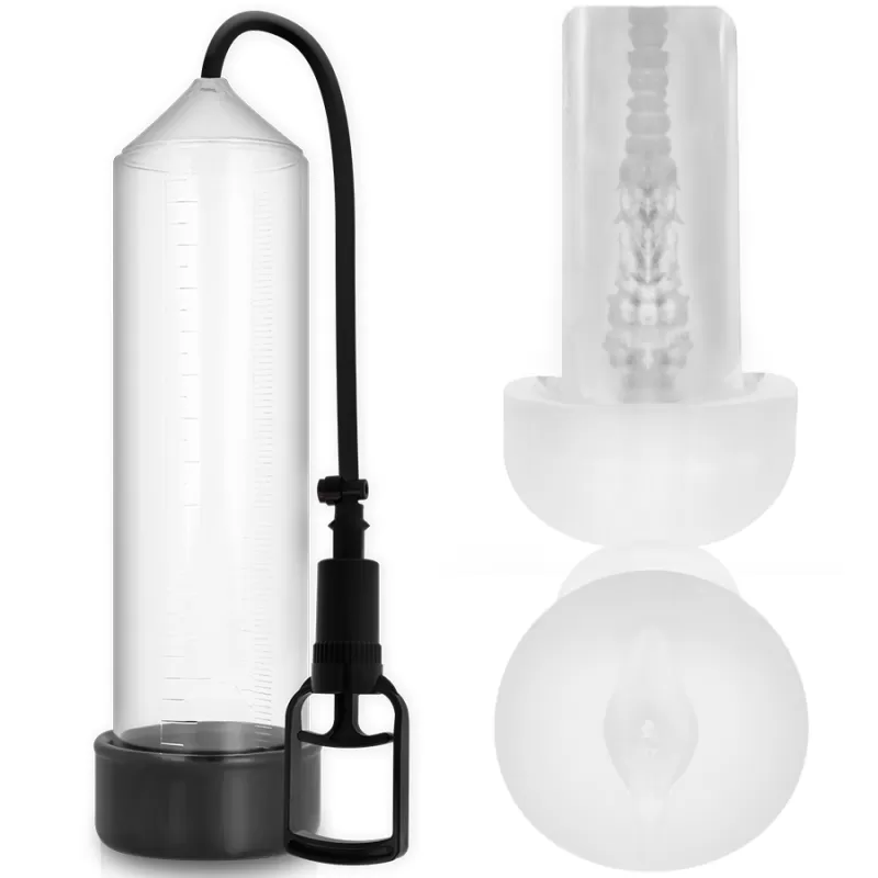 Pump addicted bomba erección rx7 transparente con masturbador