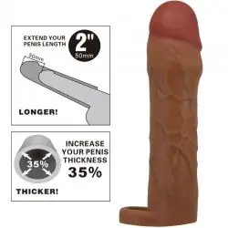 Pretty love - hani funda para pene con extensión de 5 cm mulato