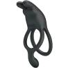 Pretty Love Seth negro, doble anillo vibrador rabbit en tres cuartos