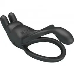 Pretty love - seth doble anillo vibrador rabbit 7 vibraciones negro