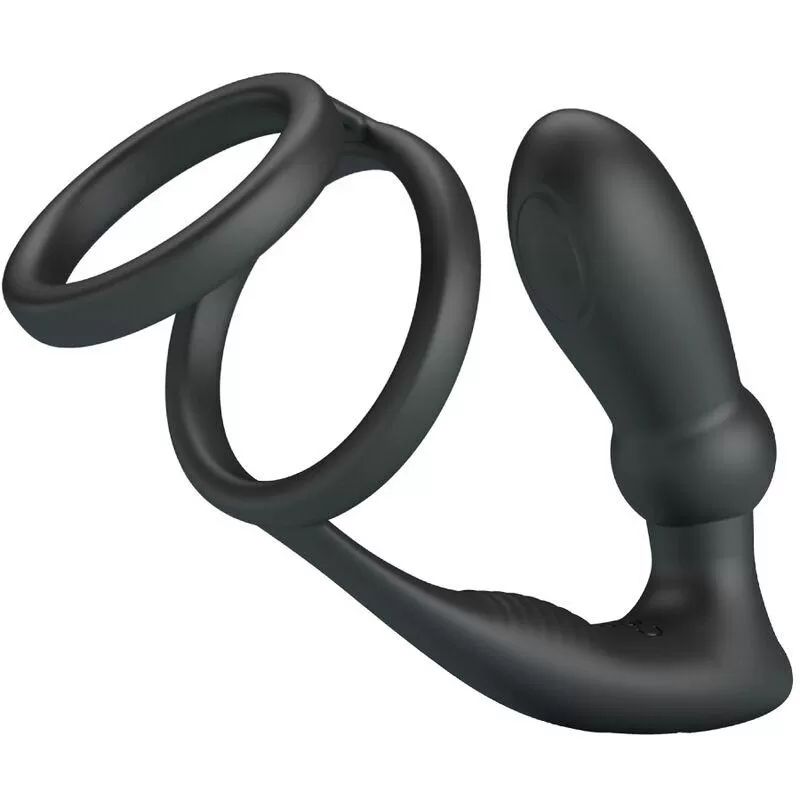 Pretty love - emoni anillo pene + plug anal 12 vibraciones negro