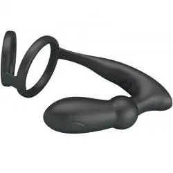 Pretty love - emoni anillo pene + plug anal 12 vibraciones negro