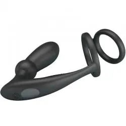 Pretty love - emoni anillo pene + plug anal 12 vibraciones negro