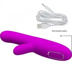 Pretty love - angelique vibrador multifunción + estimulador de clítoris morado