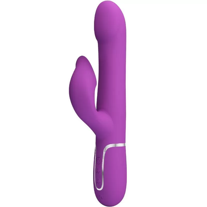 Pretty love - vibrador & estimulador multifunción 4 en 1 morado