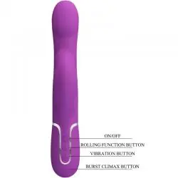 Pretty love - vibrador & estimulador multifunción 4 en 1 morado