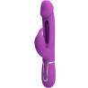 Pretty Love Kampas morado, vibrador rabbit 3 en 1 de frente con la abertura central
