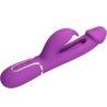 Pretty Love Kampas morado, vibrador rabbit en horizontal con el brazo estimulador