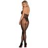 Bodystocking Negro Encaje Cuello Alto Subblime, de espaldas