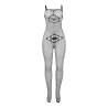 Bodystocking Tirantes Finos Negro Subblime, la prenda sola, de frente