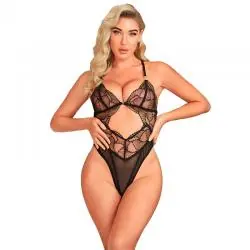 Subblime - 955229 body transparente con encaje hueco negro l/xl