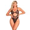 Body Subblime de encaje negro y tul con el vientre al aire