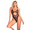 Body Subblime negro de encaje en abanico y tul transparente