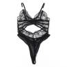 Encaje en abanico del body negro Subblime en detalle