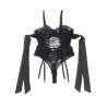 Subblime - 955496 body de encaje con lazos y ligas negro s/m - 6