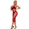 Subblime - 952327 vestido de rejilla largo rojo talla única - 5