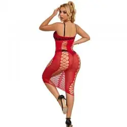 Subblime - 952327 vestido de rejilla largo rojo talla única
