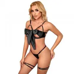 Subblime - 955199 set sujetador con lazo negro ajustable s/m