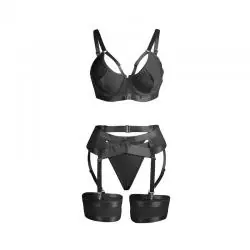 Subblime - 955236 set sujetador con liguero bondage negro s/m