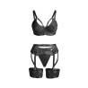 Subblime - 955236 set sujetador con liguero bondage negro s/m - 4