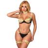 Subblime - 955274 set sujetador con collar y detalles para piernas verde fluorescente s/m - 1