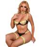 Subblime - 955274 set sujetador con collar y detalles para piernas verde fluorescente s/m - 3