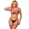 Subblime - 955304 set sujetador con collar y detalles para piernas rosa fluorescente l/xl - 1