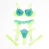Subblime - 955328 set sujetador con encaje y ligueros verde y azul l/xl - 6