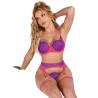 Subblime - 955359 set sujetador con encaje y ligueros rosa y morado s/m - 3