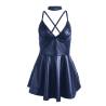 Vestido Efecto Cuero Azul Subblime S/M, la prenda sola de frente