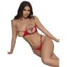 Subblime - 955519 conjunto sujetador con cadenas y corazón de malla rojo s/m - 2