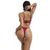 Conjunto Charol Rojo y Rejilla Subblime S/M, de espaldas