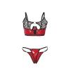 Conjunto Charol Rojo y Rejilla Subblime S/M, el conjunto sin modelo, otra vista