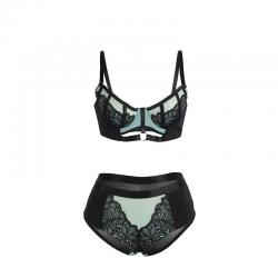 Subblime - 955557 conjunto sujetador con cremallera de malla de charol verde s/m