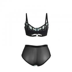 Subblime - 955564 conjunto sujetador con cremallera de malla de charol verde l/xl