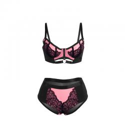 Subblime - 955588 conjunto sujetador con cremallera de malla de charol rosa l/xl
