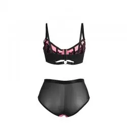 Subblime - 955588 conjunto sujetador con cremallera de malla de charol rosa l/xl