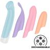 Satisfyer Playful Four, bala azul con cuatro fundas intercambiables
